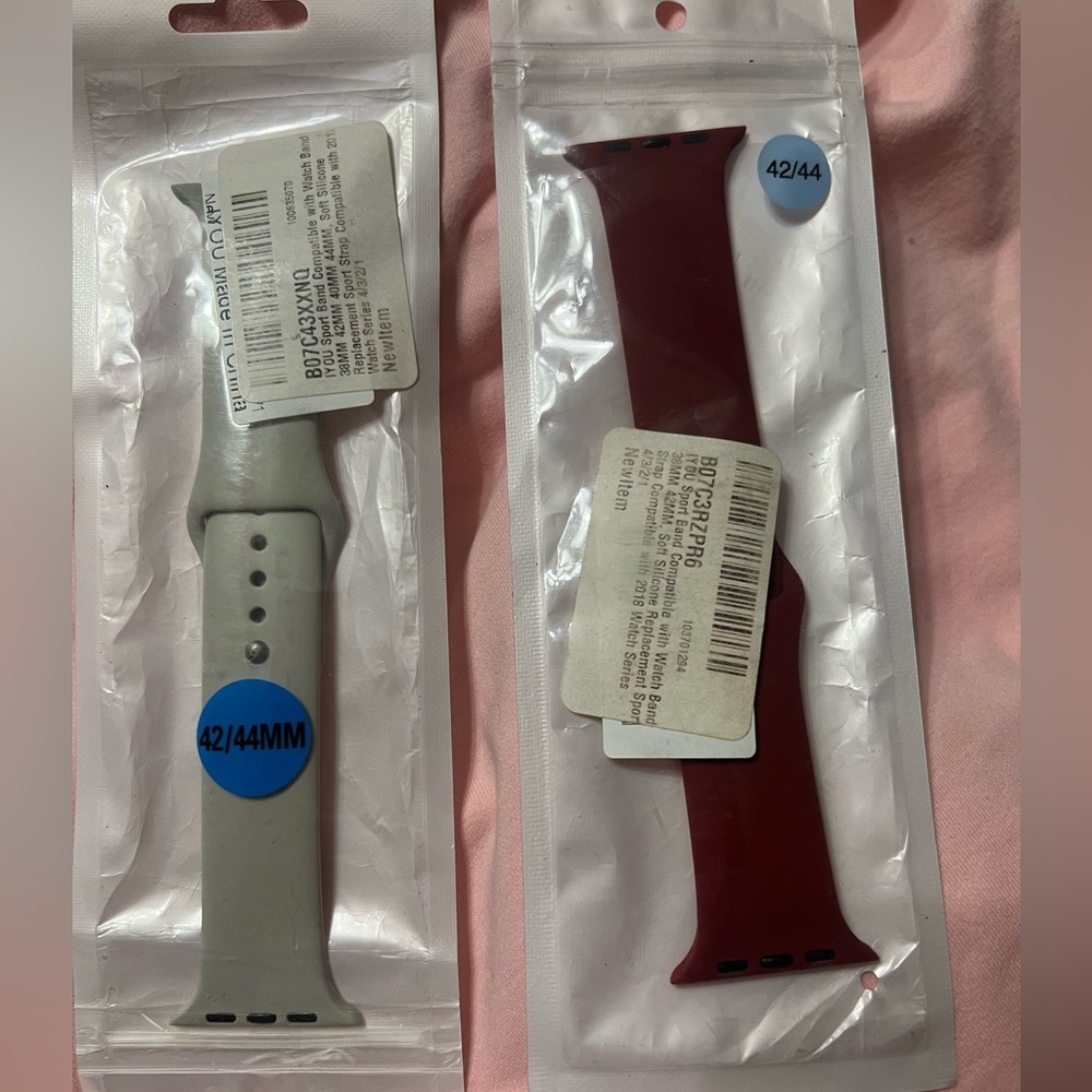 Watchbands Raspberry and Gray Clay Color Smartwatch Bands 42/44mm-NWT